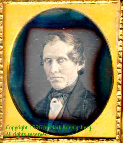 Sixth-plate daguerreotype Brightly-lit Man with Piercing Eyes