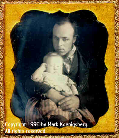 Sixth-plate daguerreotype of Man Looking  down at Child