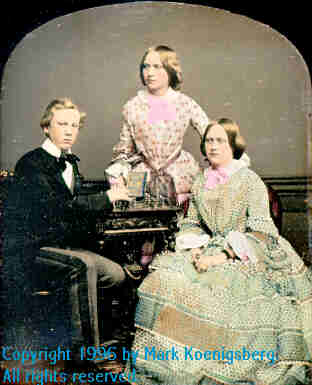 Sixth-plate daguerreotype of Stereo Pair of Chess Players