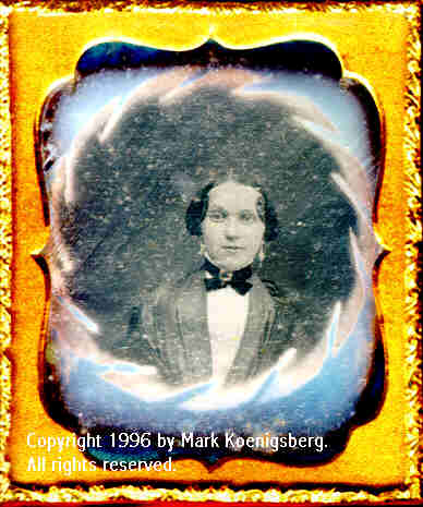 Sixth-plate daguerreotype of Woman with Unusual Sawtooth Vignette Effect