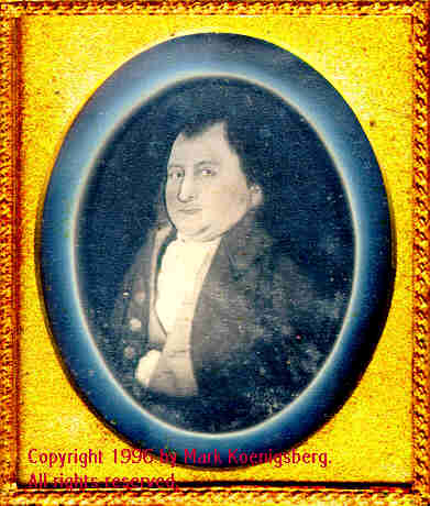 Sixth-plate daguerreotype of Painting of Colonel Danforth Keyes in a Magic Circle Vignette