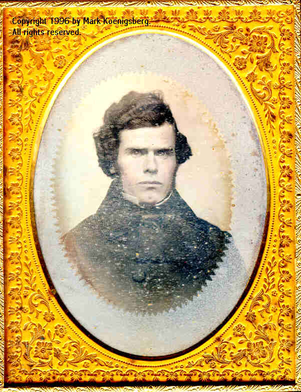 Half-plate daguerreotype of a Man with Serated-edge Vignette and Unusual Etched Background