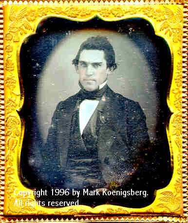 Sixth-plate daguerreotype of Distinguished Man and Black Background Vignette