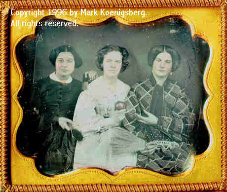 Sixth-plate daguerreotype of Three Women in a Mysterious Ritual