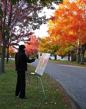 At the easel