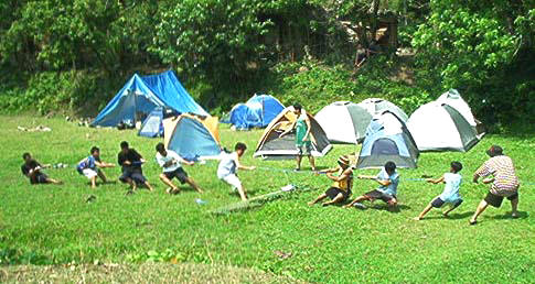 the campers were all enthusiastic to join the competitive games at the camp which included tug-of-war, marathon, walkathon, rope race, charades (yes, charades), american football, kickball