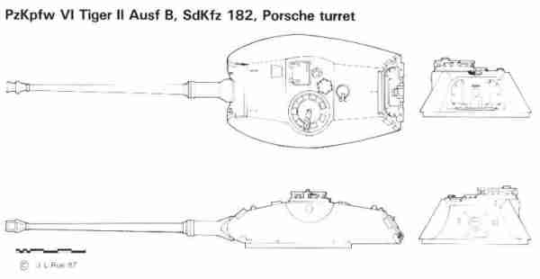 Line Drawing of PzKpfw VI Tiger II