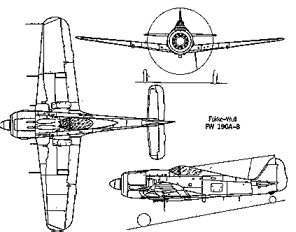 Line Drawing of Fw 190A-8