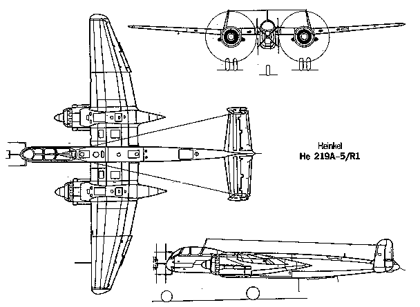 Line Drawing of He 219A-5