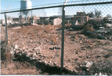 Hole in the chain link separating the U.S. from Las Palomas, Chihuahua, Mexico