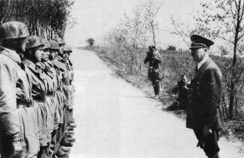 Hitler decorating the troops that had captured the Belgium Fortress Eben Emael