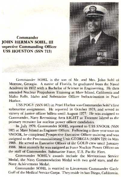 Commander John Herman Sohl III, USN