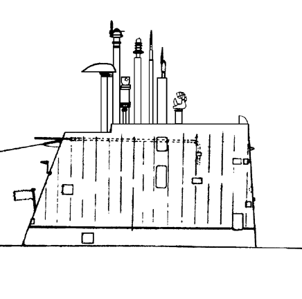 Drawing of REQUIN's North Atlantic sail