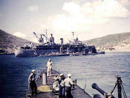 REQUIN pulling into St. Thomas, VI in 1952