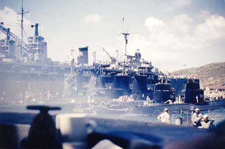 REQUIN pulling into St. Thomas, VI in 1952