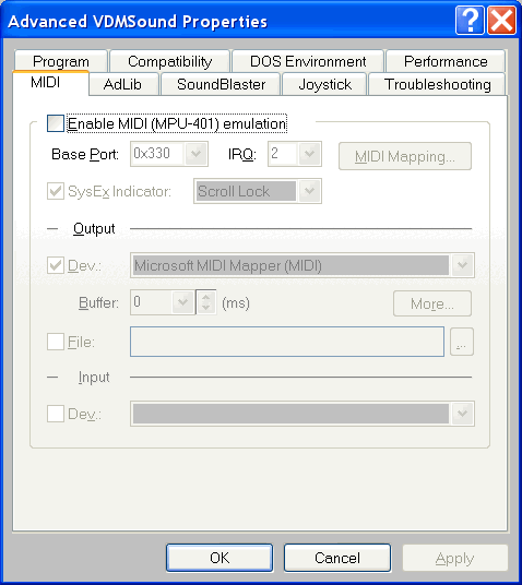 VDMSound Midi Tab