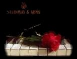 Rose on piano keys