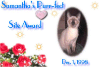 Samantha's Purr-fect Site Award