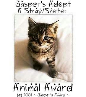 Jasper's Adopt A Stray Award