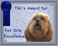 Tiki's Award for Pet Site Excellence