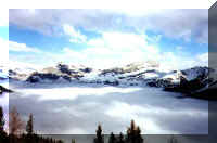 The view from the top of the tram station in Les Houches