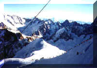 Aiguille du Midi view of hikers