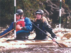 Andrew and Catherine competing in C2 slalom