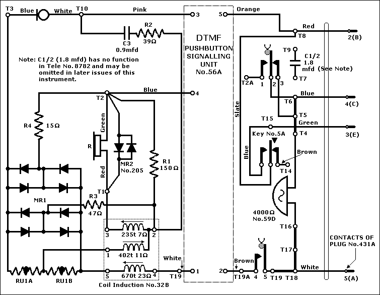 Telephone Number 8782R Explanatory Diagram