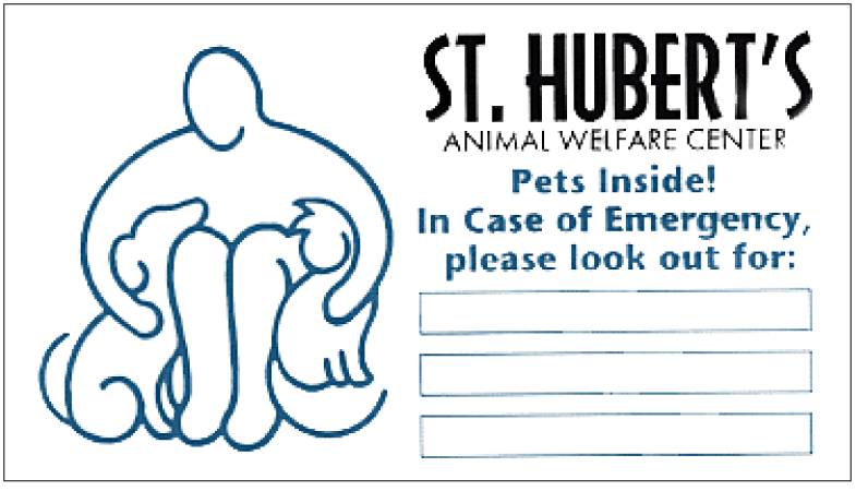 In the event of a fire, flood or other dangerous situation this emergency decal that you can personalize will alert rescue workers that pets are in your home. 