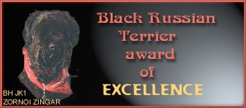 Black Russian Terrier Award of Excellence.  Presented: May 10, 2000