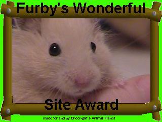 Furby's Wonderful Site Award.  Presented: August 12, 1999