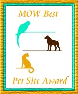 MOW Best Pet Site Award.  Presented: December 15, 1999