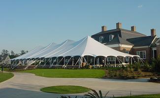 Pole Tent Being Set Up For An Outdoor Event