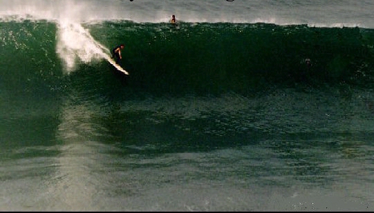 This bloke takes off on a big mother in Tramore.