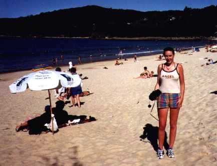 At Noosa Heads' main beach, 1998.