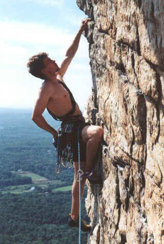 Me on the final arete pitch of Bonnie's (different trip, Alli Rainey photo)