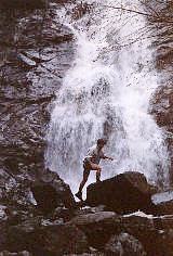 Rock hopping at Nancy Falls