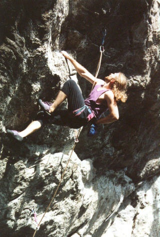 Scott on Shagg It (13a) -- he did this route on his 3rd try