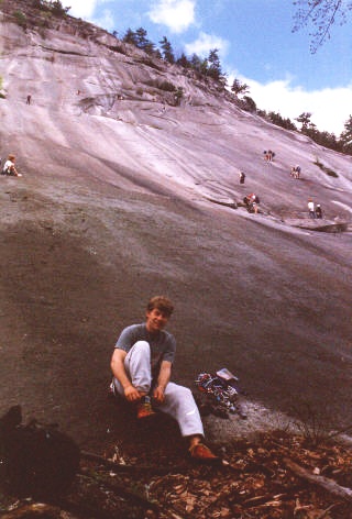 Shoeing up at the base of Whitehorse Ledge