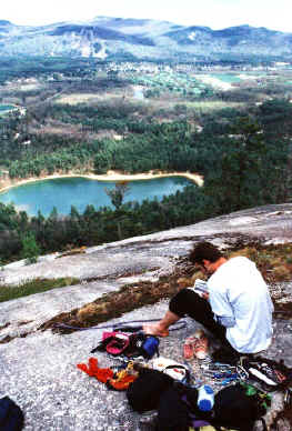 Taking a break at the top