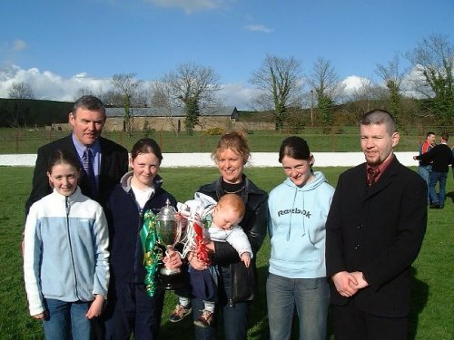 McCully family with Sean McCague (left) and Willie Moen (right)