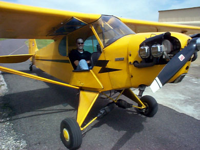 Stony's first Cub flight 1999