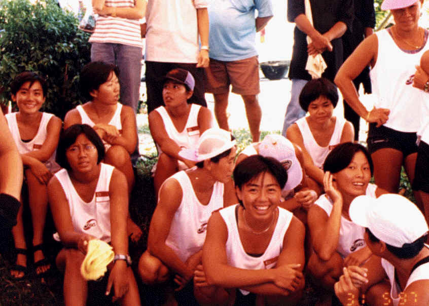 The National paddlers waiting patiently for the races to start.