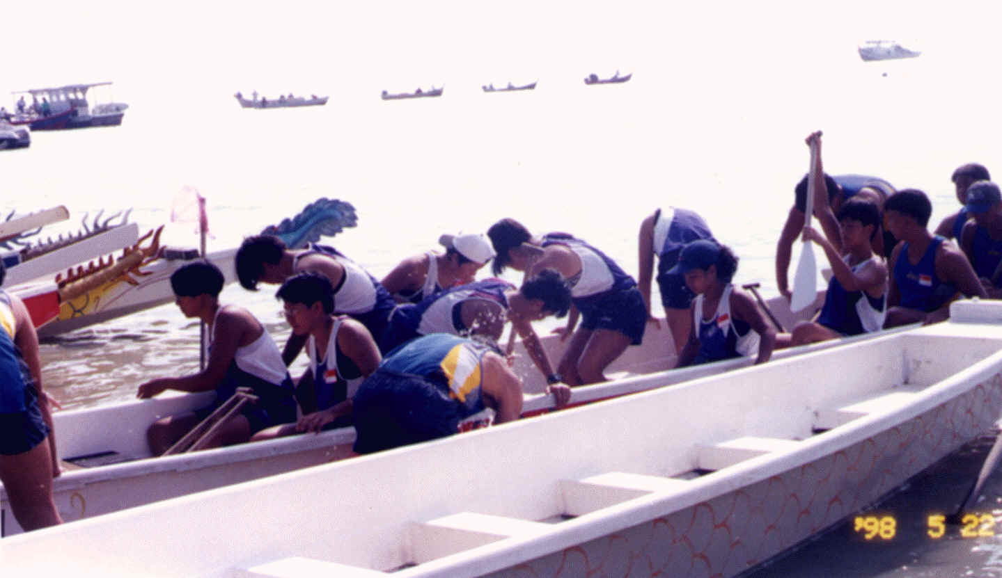 The Mixed Team preparing to race in the mixed event.