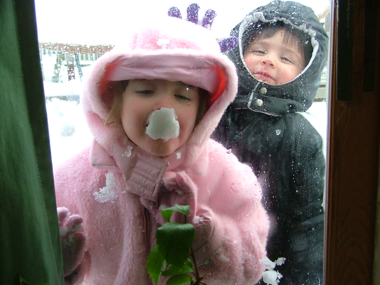 Snow on Nonnie's deck