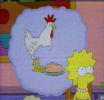 Lisa Simpson with chicken