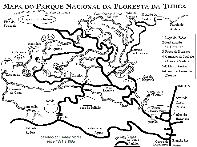 Mapa detalhado da Floresta