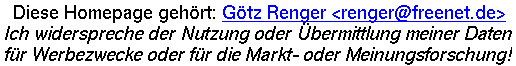 Ich widerspreche der Nutzung oder Übermittlung meiner Daten für Werbe-, Markt- oder Meinungsforschungzwecke!