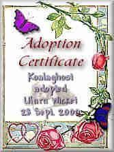 Wicket adoption certificate from Lady Oz