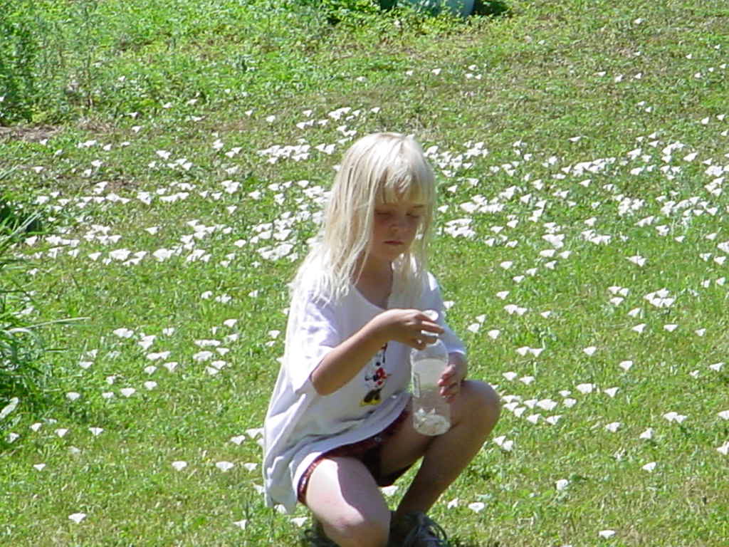 Ehreni picking flowers